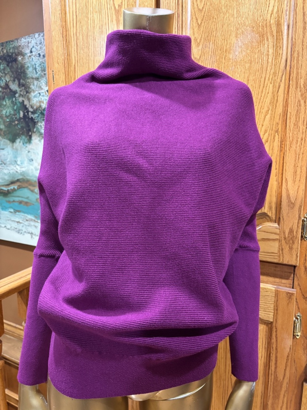 Bluivy Rich Purple Cowl Neck Sweater